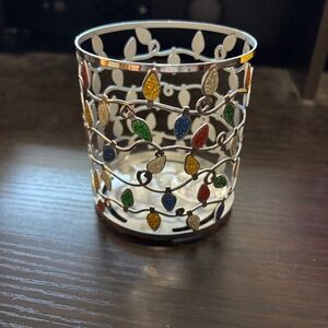 BATH AND BODY WORKS CHRISTMAS LIGHT SINGLE WICK CANDLE HOLDER